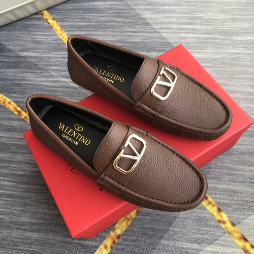 Replica Valentino Leather Shoes For Men #1049576 $98.00 USD for Wholesale
