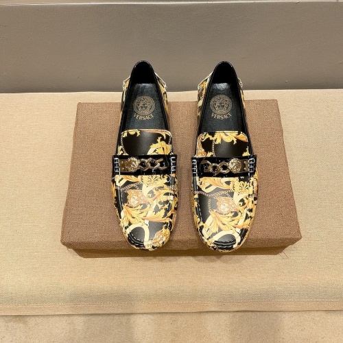 Versace Leather Shoes For Men #1049580 $68.00 USD, Wholesale Replica Versace Leather Shoes