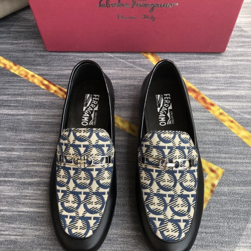 Replica Salvatore Ferragamo Leather Shoes For Men #1049722 $98.00 USD for Wholesale