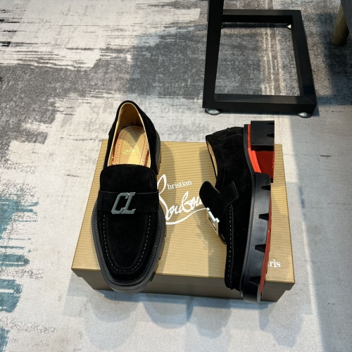 Replica Christian Louboutin Leather Shoes For Men #1050100 $118.00 USD for Wholesale