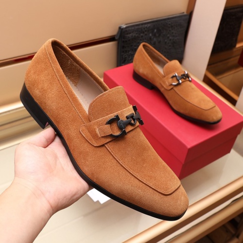 Replica Salvatore Ferragamo Leather Shoes For Men #1050136 $125.00 USD for Wholesale