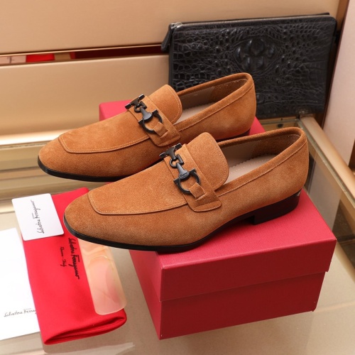 Replica Salvatore Ferragamo Leather Shoes For Men #1050136 $125.00 USD for Wholesale