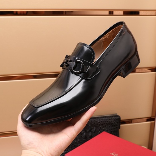 Replica Salvatore Ferragamo Leather Shoes For Men #1050141 $125.00 USD for Wholesale
