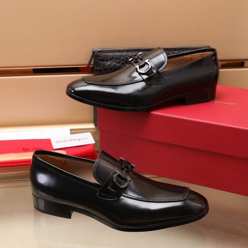 Replica Salvatore Ferragamo Leather Shoes For Men #1050141 $125.00 USD for Wholesale