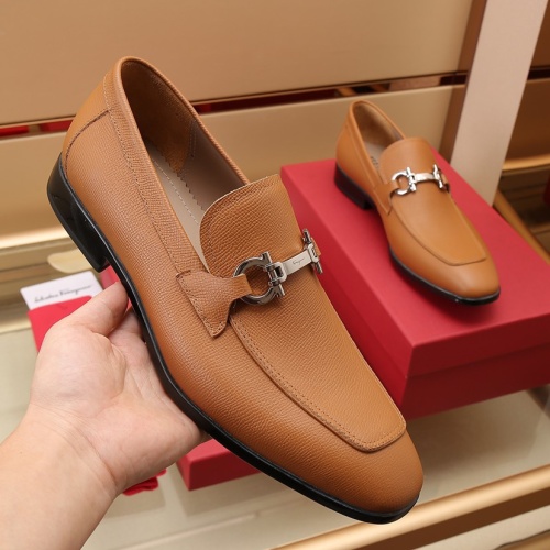 Replica Salvatore Ferragamo Leather Shoes For Men #1050145 $125.00 USD for Wholesale