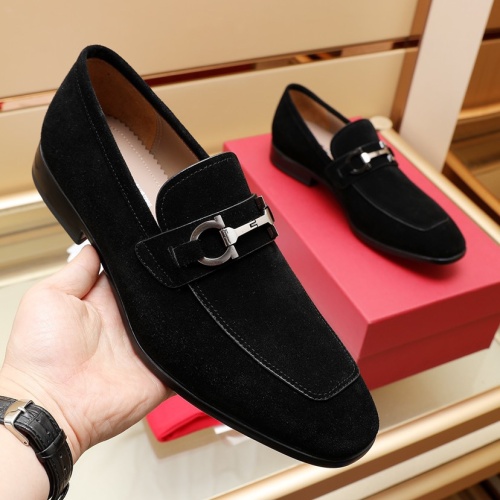 Replica Salvatore Ferragamo Leather Shoes For Men #1050154 $125.00 USD for Wholesale