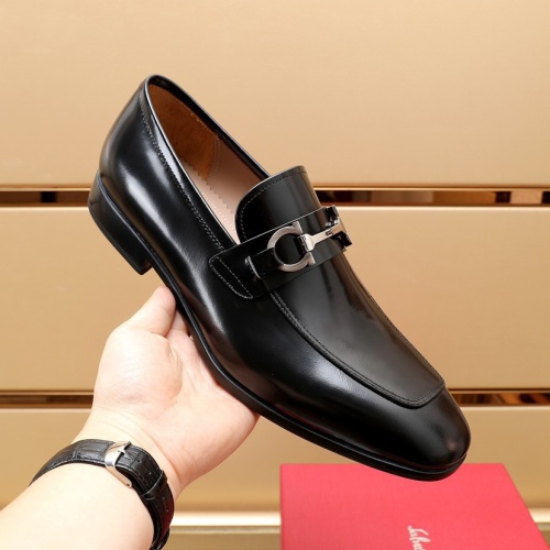 Replica Salvatore Ferragamo Leather Shoes For Men #1050157 $125.00 USD for Wholesale