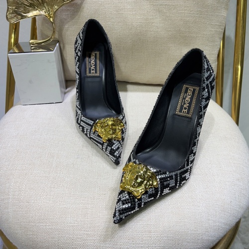 Replica Versace High-Heeled Shoes For Women #1051106 $132.00 USD for Wholesale