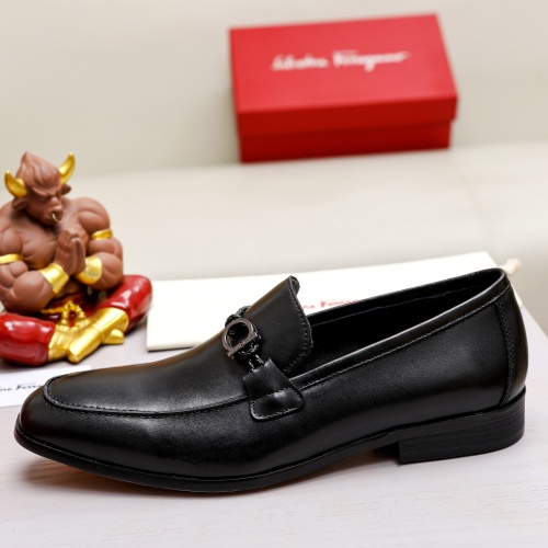 Replica Salvatore Ferragamo Leather Shoes For Men #1051196 $82.00 USD for Wholesale