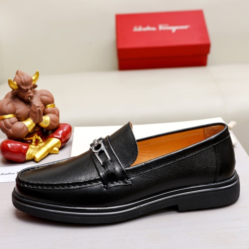 Replica Salvatore Ferragamo Leather Shoes For Men #1051198 $82.00 USD for Wholesale