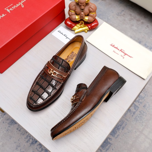 Replica Salvatore Ferragamo Leather Shoes For Men #1051199 $82.00 USD for Wholesale