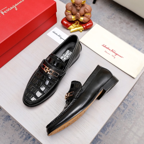 Replica Salvatore Ferragamo Leather Shoes For Men #1051200 $82.00 USD for Wholesale