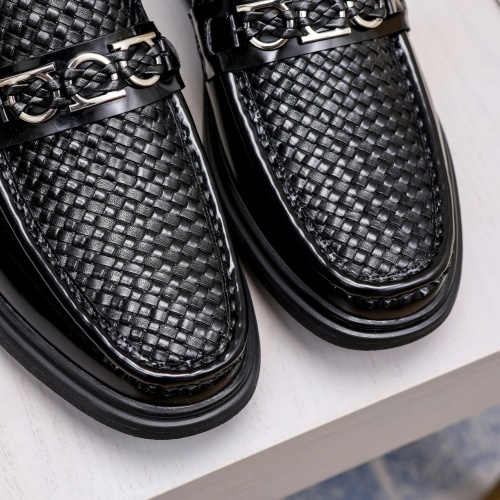 Replica Salvatore Ferragamo Leather Shoes For Men #1051204 $88.00 USD for Wholesale