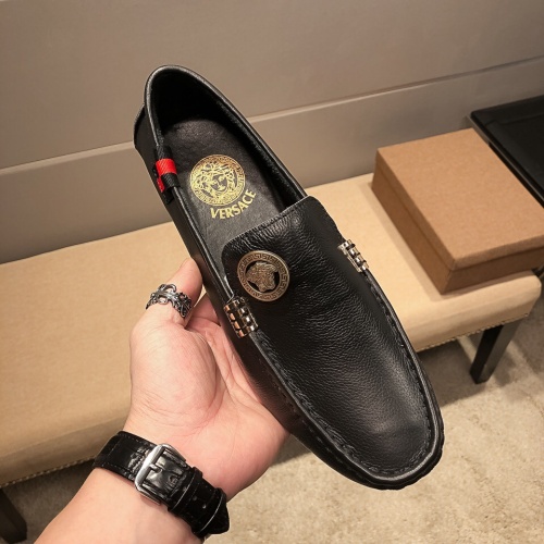 Replica Versace Leather Shoes For Men #1051937 $72.00 USD for Wholesale