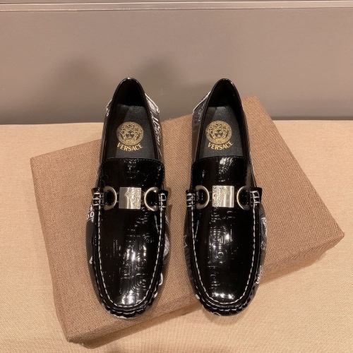 Versace Leather Shoes For Men #1051938 $68.00 USD, Wholesale Replica Versace Leather Shoes