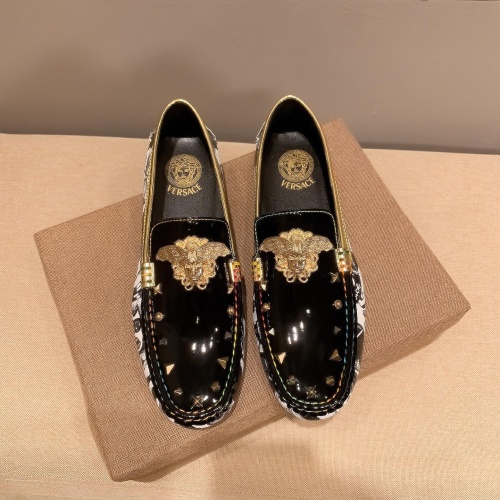 Replica Versace Leather Shoes For Men #1056192 $72.00 USD for Wholesale