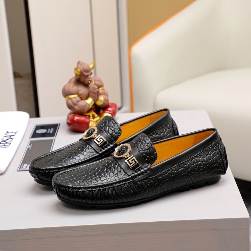 Replica Versace Leather Shoes For Men #1056292 $68.00 USD for Wholesale
