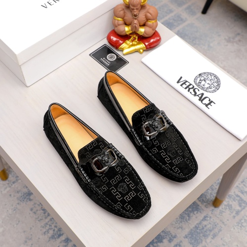 Replica Versace Leather Shoes For Men #1056298 $68.00 USD for Wholesale