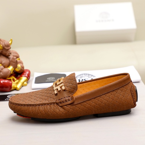 Replica Versace Leather Shoes For Men #1056299 $68.00 USD for Wholesale