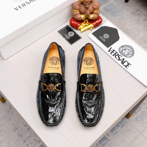 Replica Versace Leather Shoes For Men #1056305 $68.00 USD for Wholesale