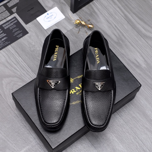 Replica Prada Leather Shoes For Men #1058165 $98.00 USD for Wholesale