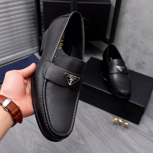Replica Prada Leather Shoes For Men #1058165 $98.00 USD for Wholesale