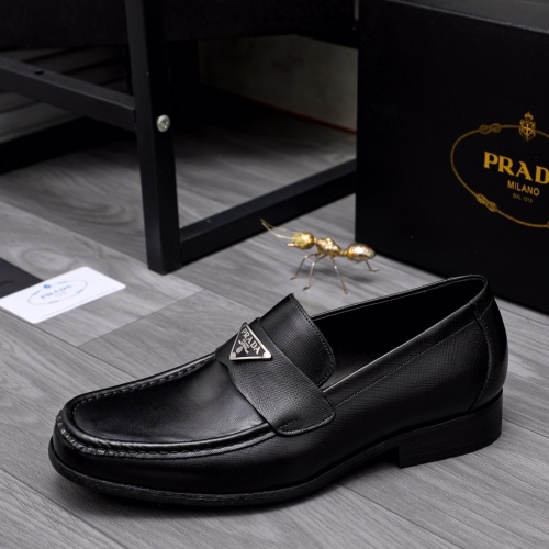 Replica Prada Leather Shoes For Men #1058166 $98.00 USD for Wholesale