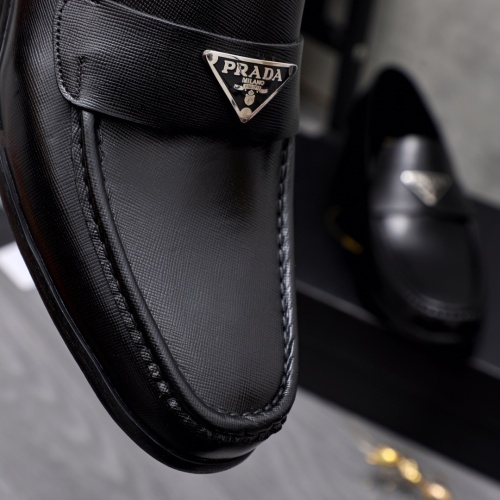 Replica Prada Leather Shoes For Men #1058166 $98.00 USD for Wholesale