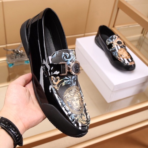 Replica Versace Leather Shoes For Men #1060100 $76.00 USD for Wholesale