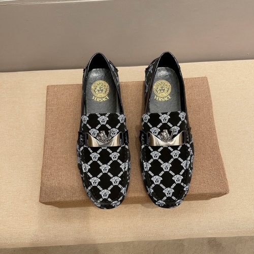 Replica Versace Leather Shoes For Men #1060925 $72.00 USD for Wholesale
