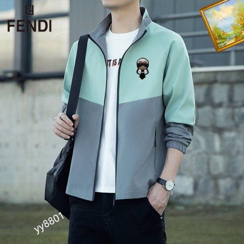 Replica Fendi Jackets Long Sleeved For Men #1061615 $60.00 USD for Wholesale