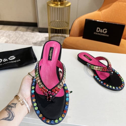 Replica Dolce & Gabbana D&G Slippers For Women #1064036 $92.00 USD for Wholesale