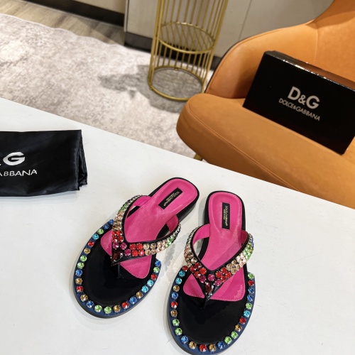 Replica Dolce & Gabbana D&G Slippers For Women #1064036 $92.00 USD for Wholesale