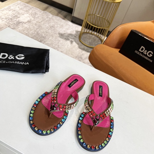 Replica Dolce & Gabbana D&G Slippers For Women #1064037 $92.00 USD for Wholesale