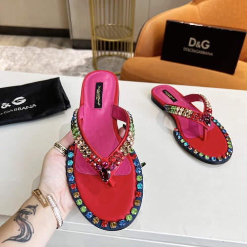 Replica Dolce & Gabbana D&G Slippers For Women #1064038 $92.00 USD for Wholesale