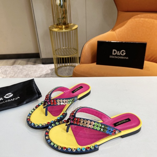 Replica Dolce & Gabbana D&G Slippers For Women #1064039 $92.00 USD for Wholesale