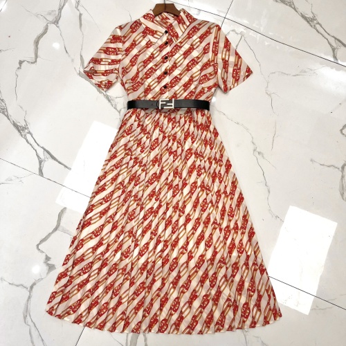 Fendi Dresses Short Sleeved For Women #1067326 $102.00 USD, Wholesale Replica Fendi Dresses