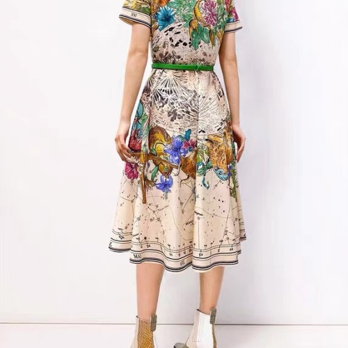 Replica Prada Dresses Short Sleeved For Women #1067371 $100.00 USD for Wholesale