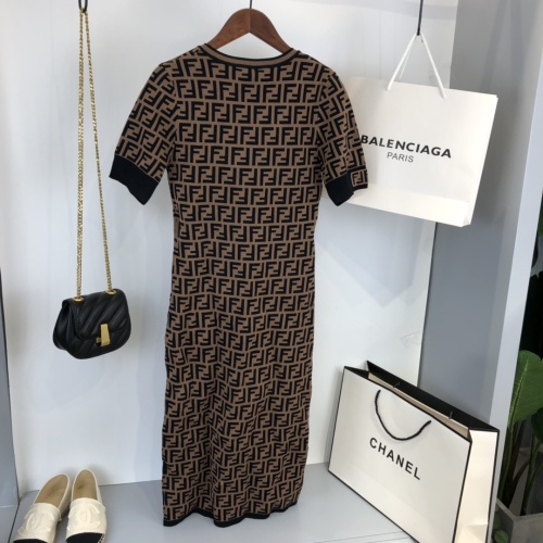 Replica Fendi Dresses Short Sleeved For Women #1067378 $96.00 USD for Wholesale