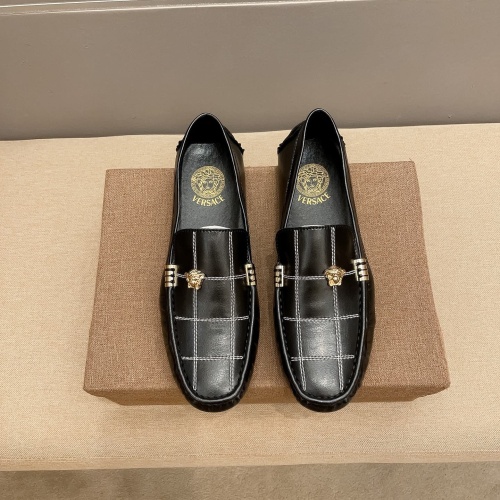 Replica Versace Leather Shoes For Men #1067768 $68.00 USD for Wholesale