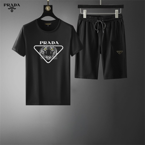 Prada Tracksuits Short Sleeved For Men #1068682 $56.00 USD, Wholesale Replica Prada Tracksuits