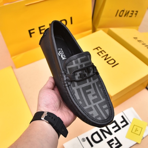 Replica Fendi Leather Shoes For Men #1070121 $80.00 USD for Wholesale