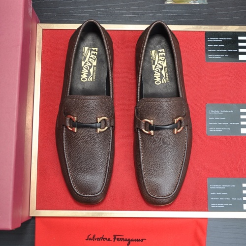 Replica Salvatore Ferragamo Leather Shoes For Men #1070677 $102.00 USD for Wholesale