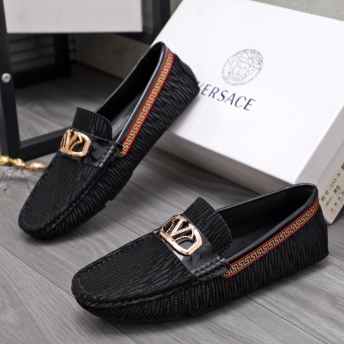 Versace Leather Shoes For Men #1070729 $68.00 USD, Wholesale Replica Versace Leather Shoes