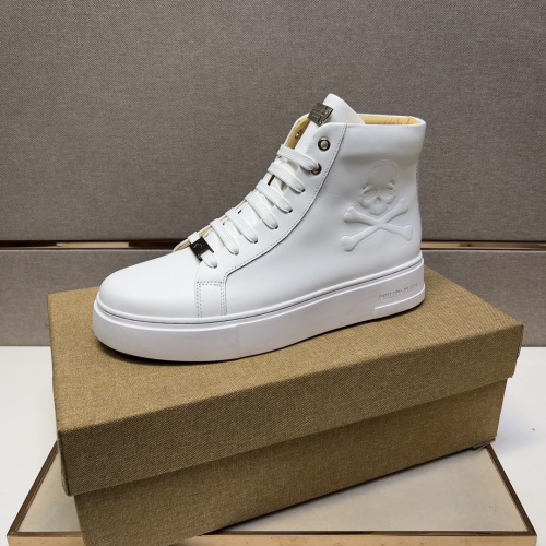 Replica Philipp Plein PP High Tops Shoes For Men #1073928 $115.00 USD for Wholesale