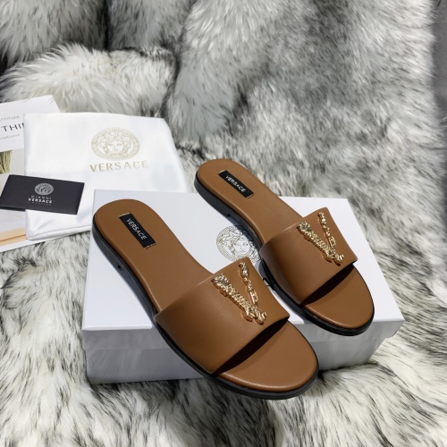 Replica Versace Slippers For Women #1074602 $80.00 USD for Wholesale