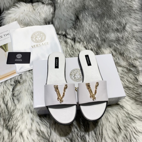 Replica Versace Slippers For Women #1074604 $80.00 USD for Wholesale