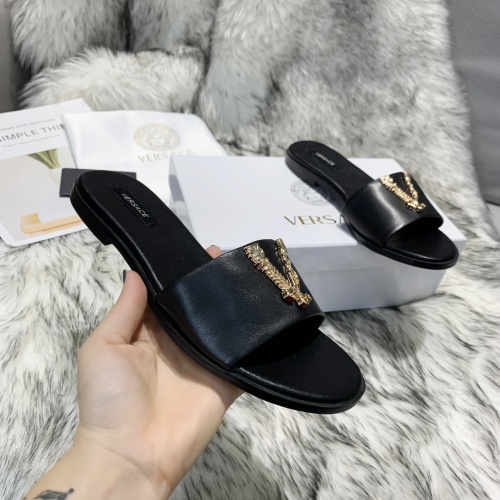 Replica Versace Slippers For Women #1074605 $80.00 USD for Wholesale