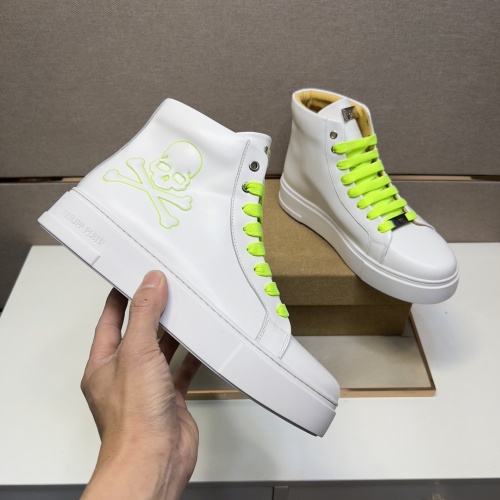 Replica Philipp Plein PP High Tops Shoes For Men #1076213 $115.00 USD for Wholesale