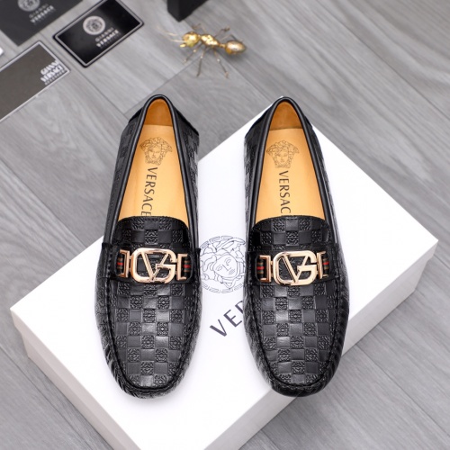 Replica Versace Leather Shoes For Men #1076300 $68.00 USD for Wholesale